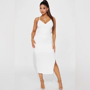 Fashion Nova white dress, size large. NEW with tags never worn.